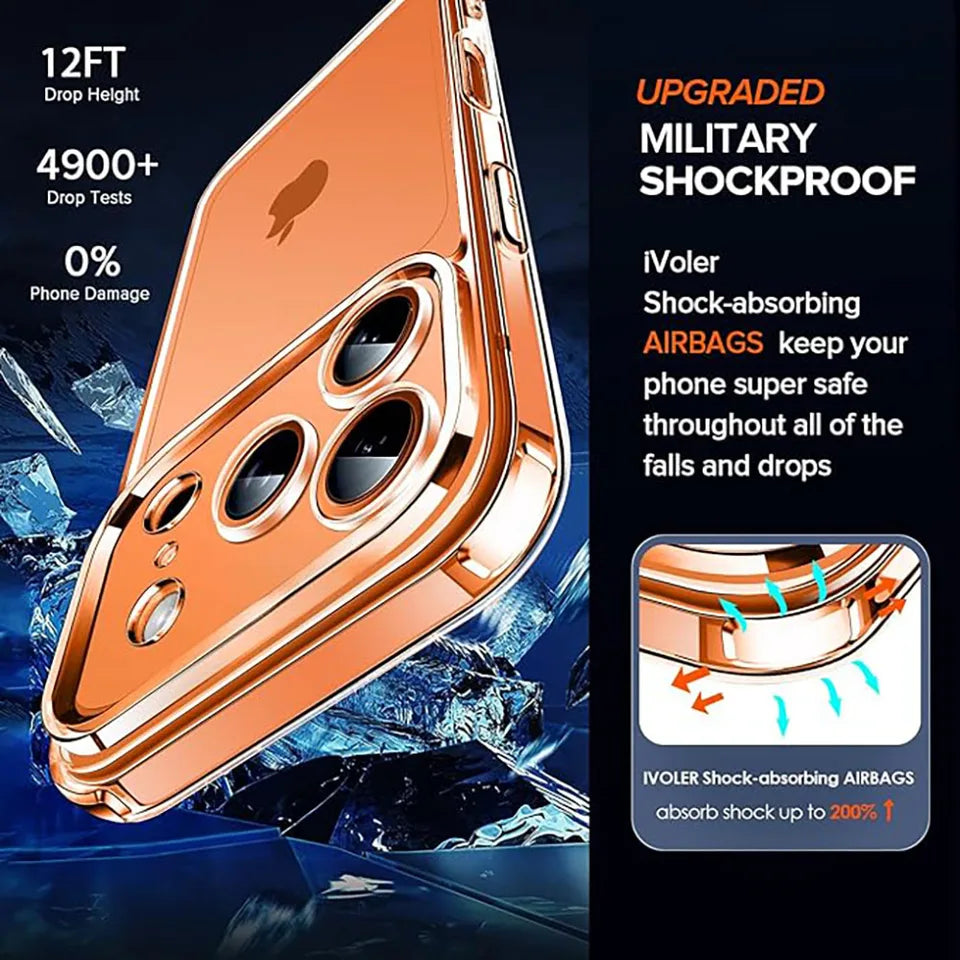 Clear TPU Lens Protection Phone Cases For iPhone 17 15 14 13 11 12 16 Pro Max Plus Mini Air Case Transparent Silicone Soft Cover