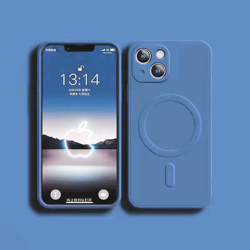 For Magsafe Magnetic Wireless Charging Luxury Soft Liquid Silicone Phone Case For IPhone 16 Pro Max 14 13 12 11 15 Pro Max Mini