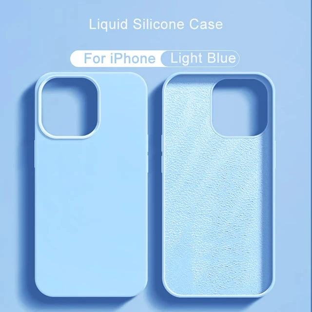 Original Liquid Silicone Case For iPhone 13 12 11 14 15 16 Pro Max Plus Official Case Bumper Protective Cover Phone Accessories