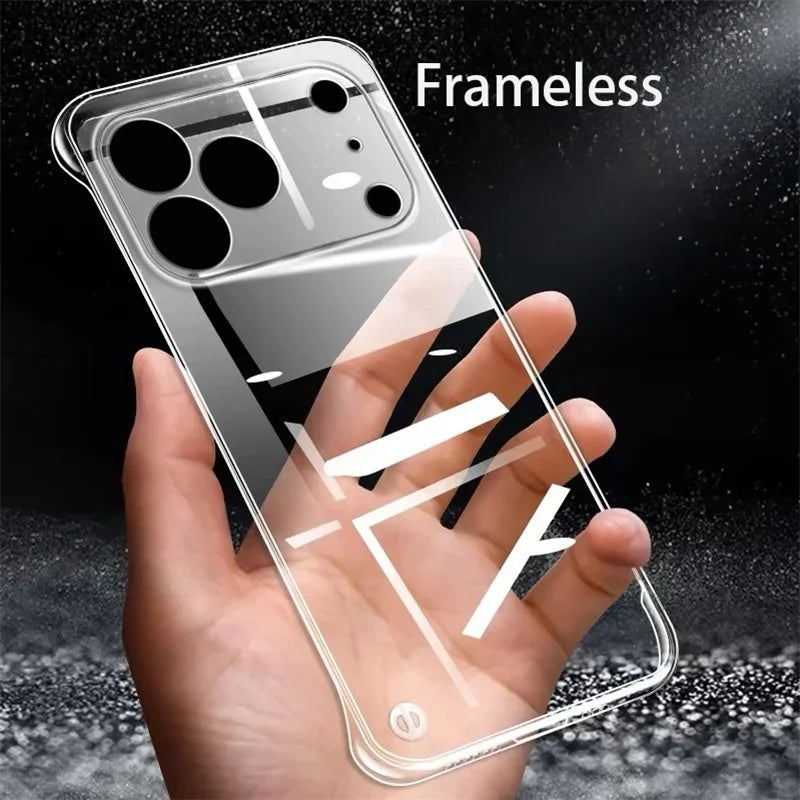 Frameless Slim Clear Transparent Plastic Hard PC Phone Case For iPhone 17 16 15 14 Plus 13 12 Mini 11 Pro Max 16e 17 Air Cover