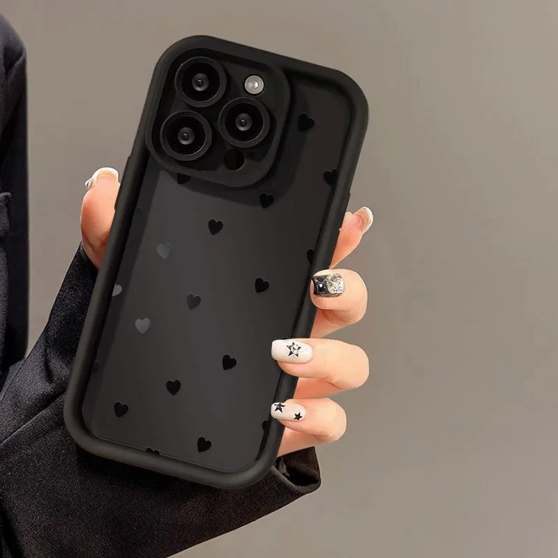 Simple Love Heart Case For iPhone 14 Pro Cases iPhone 17 16 15 11 12 13 Pro Max 14 15 Plus 17 7 8 X XR XS Max Soft Siicone Cover