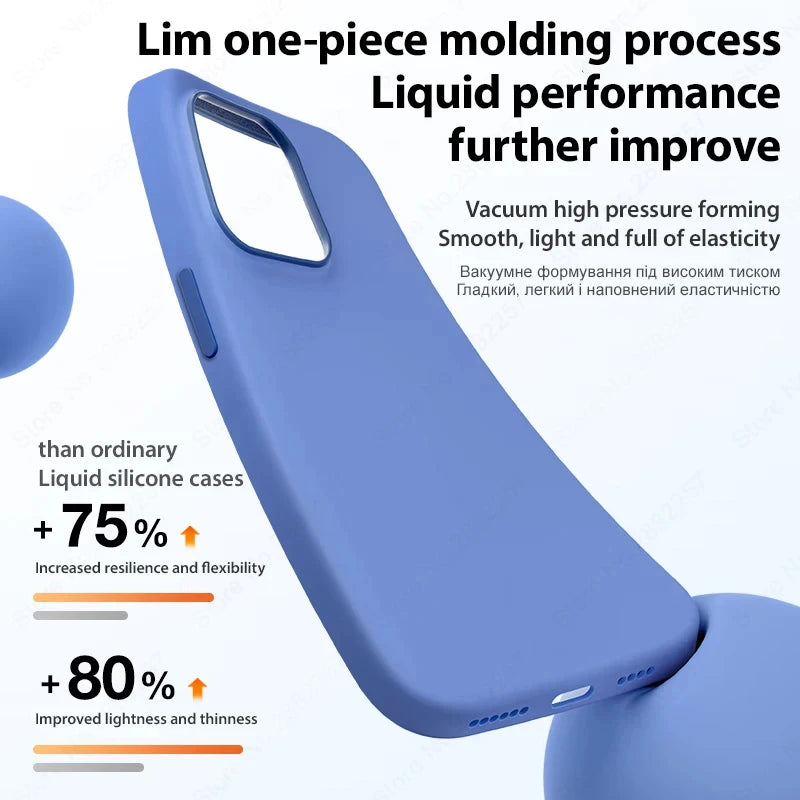 Original Liquid Silicone Case For iPhone 13 12 11 14 15 16 Pro Max Plus Official Case Bumper Protective Cover Phone Accessories