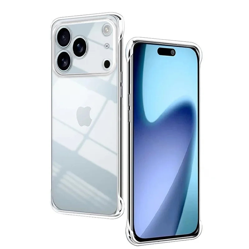 Frameless Slim Clear Transparent Plastic Hard PC Phone Case For iPhone 17 16 15 14 Plus 13 12 Mini 11 Pro Max 16e 17 Air Cover