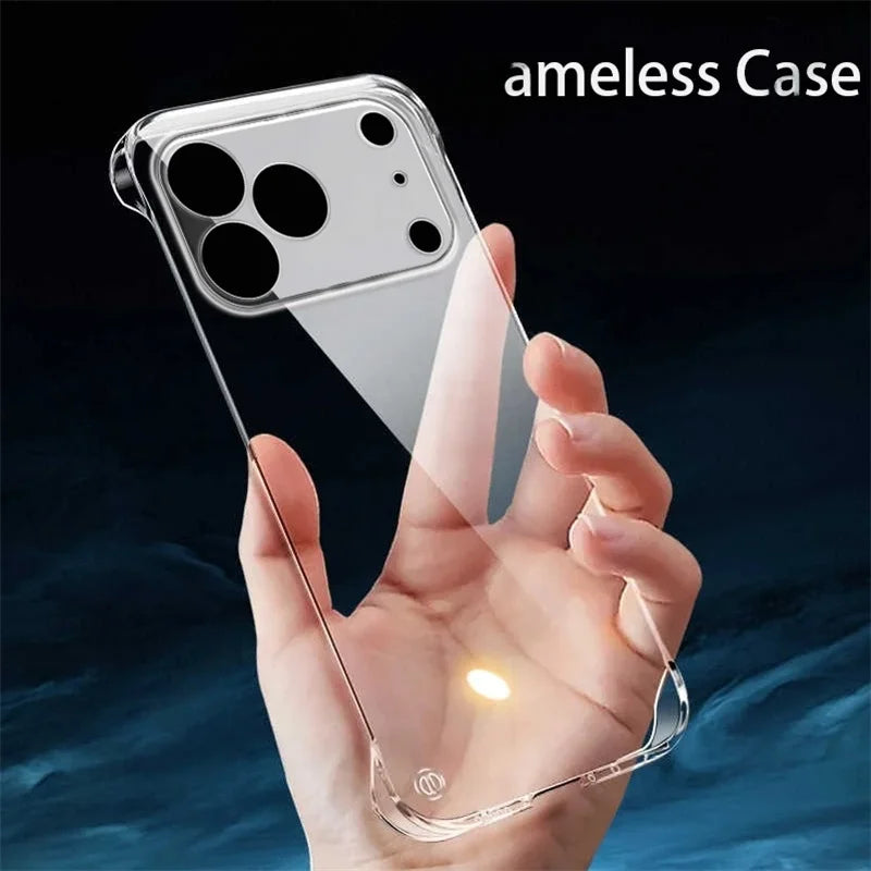 Frameless Slim Clear Transparent Plastic Hard PC Phone Case For iPhone 17 16 15 14 Plus 13 12 Mini 11 Pro Max 16e 17 Air Cover