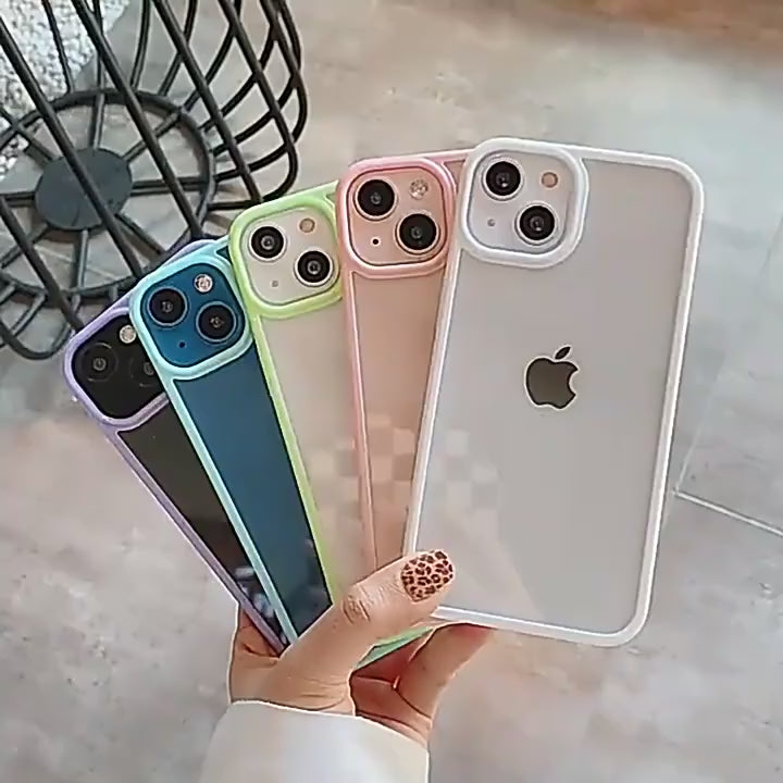 Candy Shockproof Silicone Bumper Phone Case For iPhone 17 16 15 14 11 12 13 Pro Max XS XR Plus Transparent Protection Back Cover